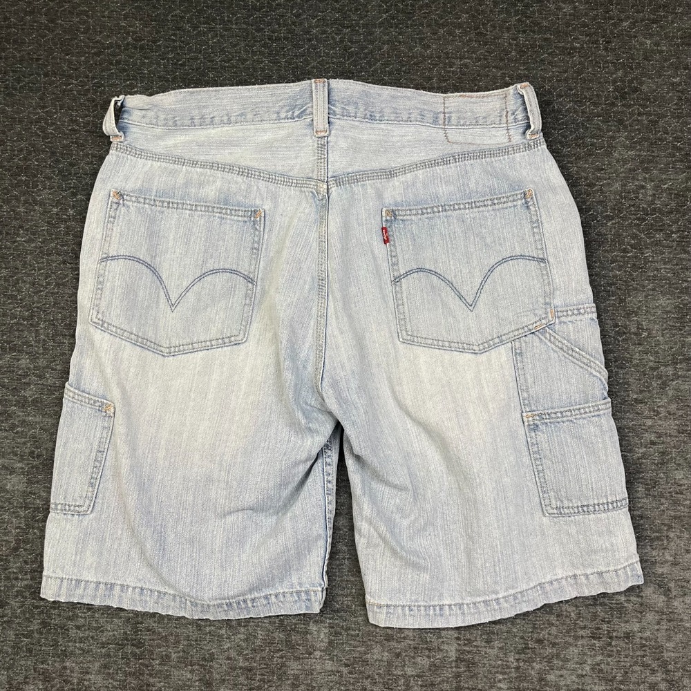 Vintage Levi's Carpenter Denim Shorts Men's Light Wash Pockets Workwear - W36 - Picture 2 of 16